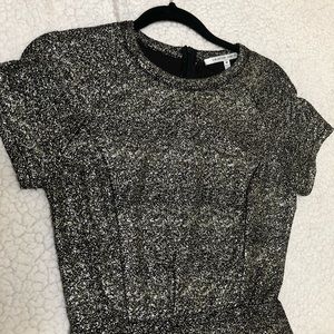Black and silver metallic dress